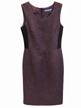 ANTONIO MELANI Plum Sheath Dress with Black Side Panels